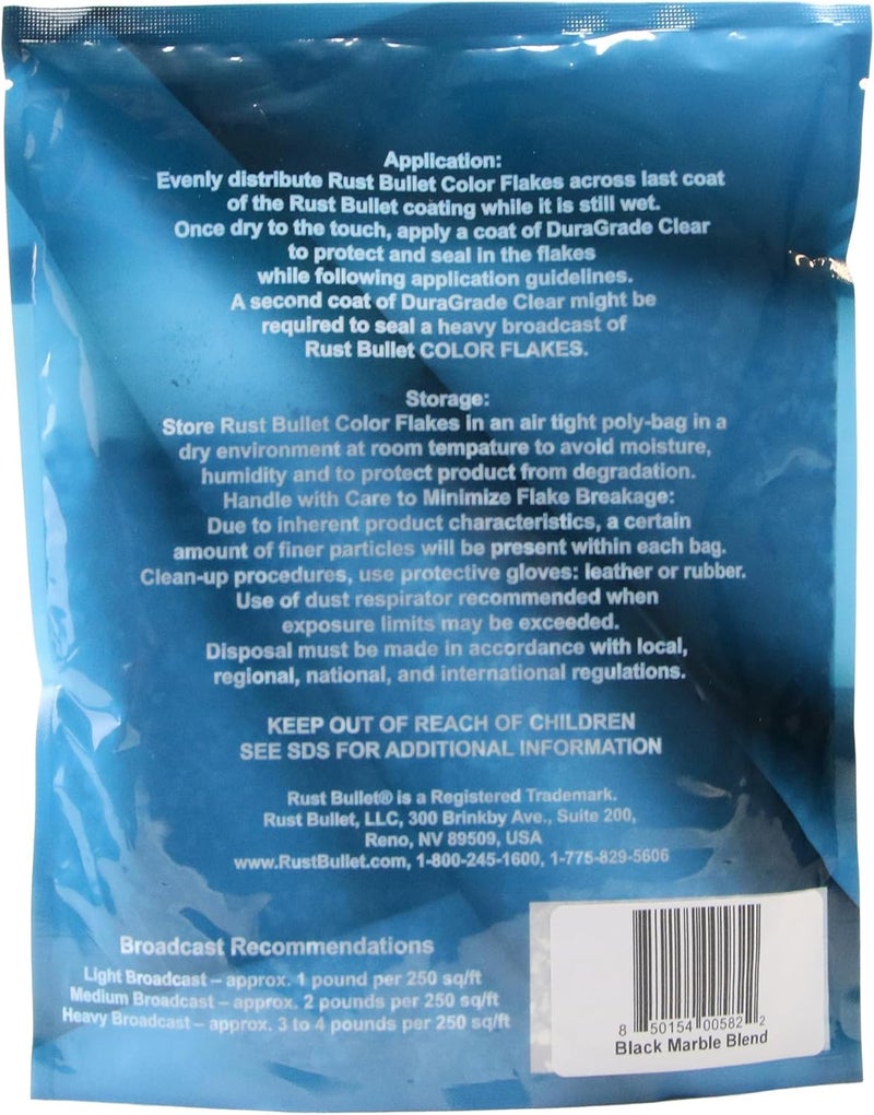 RUST BULLET Decorative Color Flakes - Black Marble - Customize Concrete Floors with 1 LB of Durable, UV-Resistant Vinyl Chips for Stunning, Long-Lasting Designs - Image 3